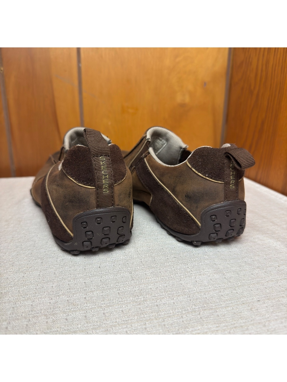 Skechers Brown Leather Slip On Shoes Womens Size 7.5 Comfort Casual Loafers - Picture 5 of 7